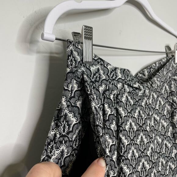 H&M Harem Trouser Pants Floral All Over Pattern Elastic Waist Pocket Black 4 - Picture 5 of 13